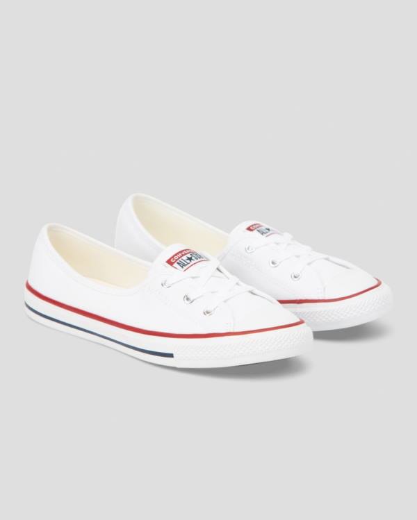 Zapatillas Bajas Converse Chuck Taylor All Star Dainty Ballet Encaje Slip Blancas | CV-204QYS