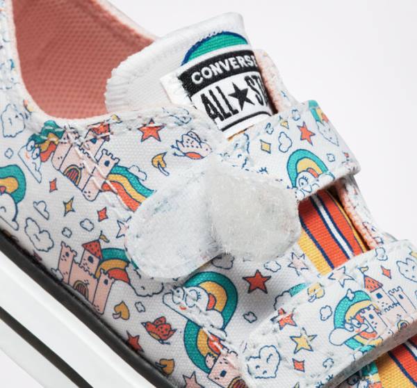 Zapatillas Bajas Converse Chuck Taylor All Star Easy-On Rainbow Castles Blancas Rosas Turquesa | CV-230BGP