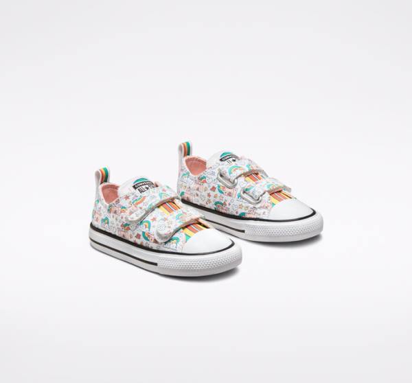 Zapatillas Bajas Converse Chuck Taylor All Star Easy-On Rainbow Castles Blancas Rosas Turquesa | CV-230BGP