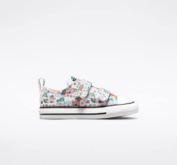 Zapatillas Bajas Converse Chuck Taylor All Star Easy-On Rainbow Castles Blancas Rosas Turquesa | CV-230BGP