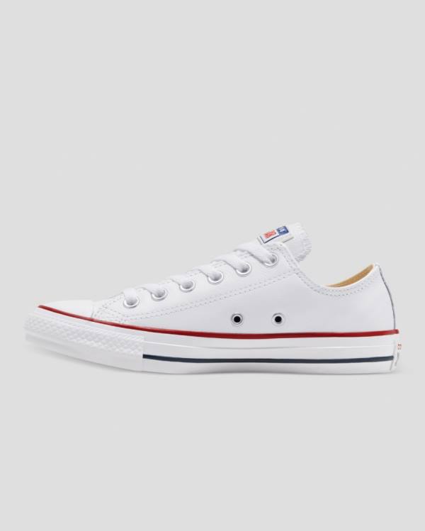 Zapatillas Bajas Converse Chuck Taylor All Star Cuero Blancas | CV-325FLN