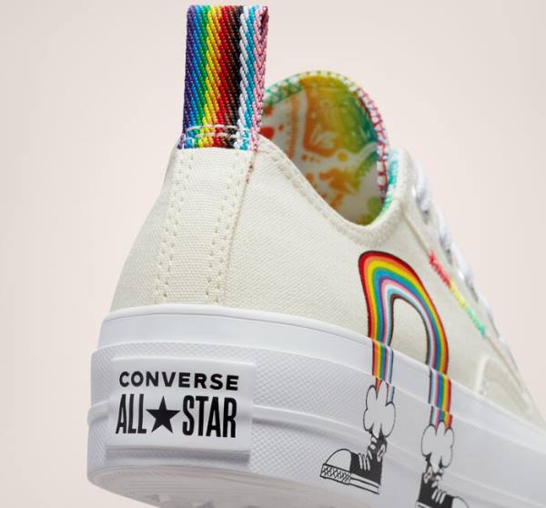 Zapatillas Bajas Converse Chuck Taylor All Star Lift Plataforma Pride Rojas | CV-524DFK