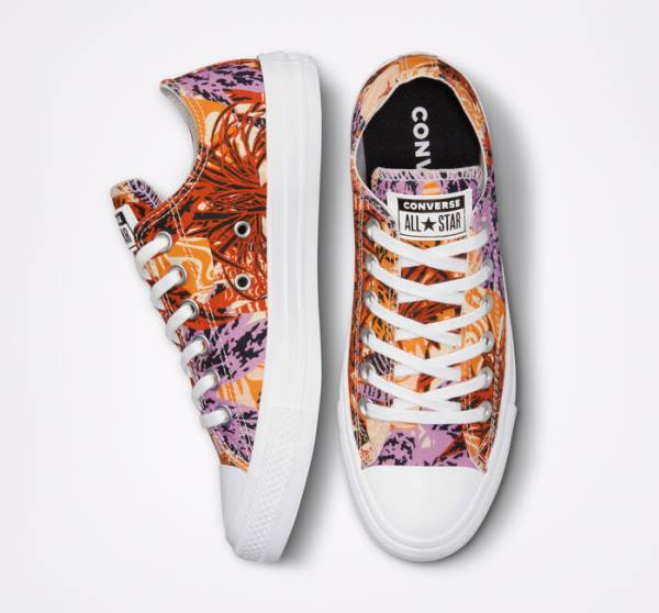 Zapatillas Bajas Converse Chuck Taylor All Star Tropical Florals Naranjas Negras Blancas | CV-527KPD