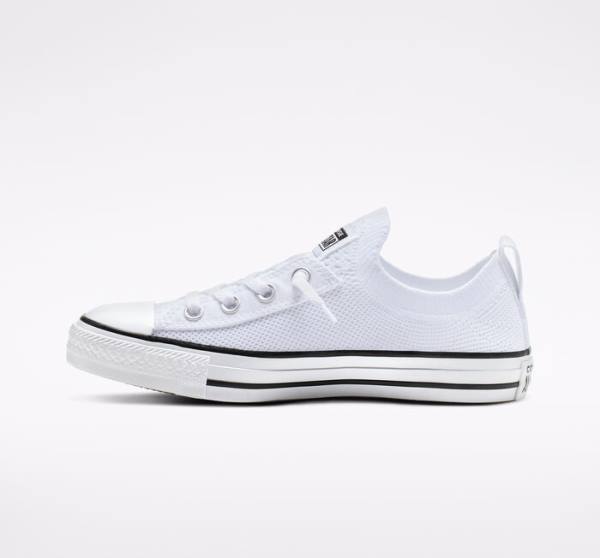 Zapatillas Bajas Converse Chuck Taylor All Star Shoreline Knit Slip Blancas Negras Blancas | CV-639YIS