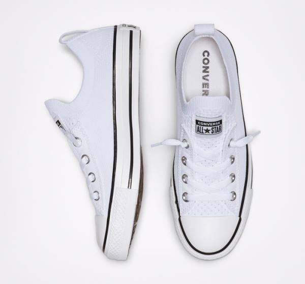 Zapatillas Bajas Converse Chuck Taylor All Star Shoreline Knit Slip Blancas Negras Blancas | CV-639YIS