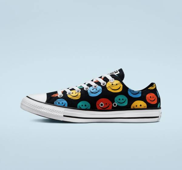 Zapatillas Bajas Converse Chuck Taylor All Star Happy Faces Negras | CV-675XLS