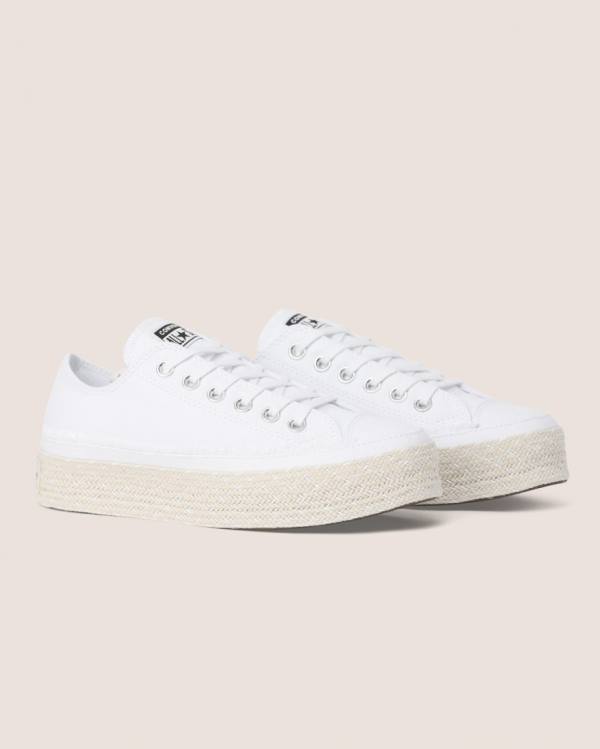 Zapatillas Bajas Converse Chuck Taylor All Star Alpargata Plataforma Blancas | CV-720CSQ