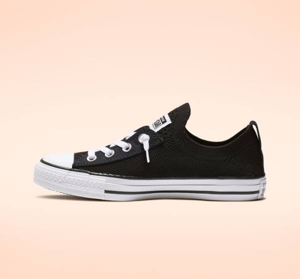 Zapatillas Bajas Converse Chuck Taylor All Star Shoreline Knit Slip Negras Blancas | CV-743WUN