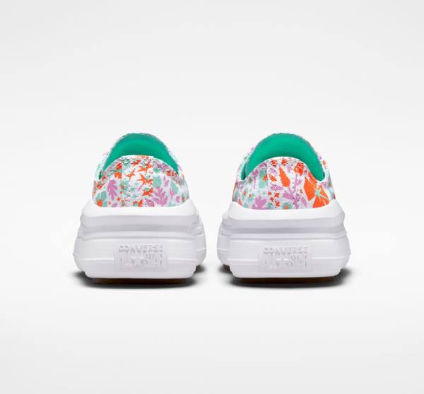 Zapatillas Bajas Converse Chuck Taylor All Star Move Plataforma Paper Floral Blancas Verde Menta | CV-923SPN