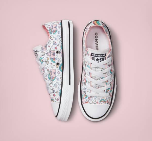 Zapatillas Bajas Converse Chuck Taylor All Star Rainbow Castles Blancas Rosas Turquesa | CV-958EKR