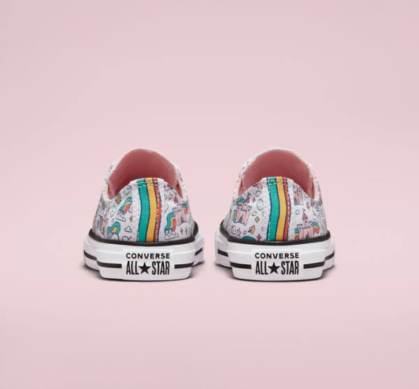 Zapatillas Bajas Converse Chuck Taylor All Star Rainbow Castles Blancas Rosas Turquesa | CV-958EKR