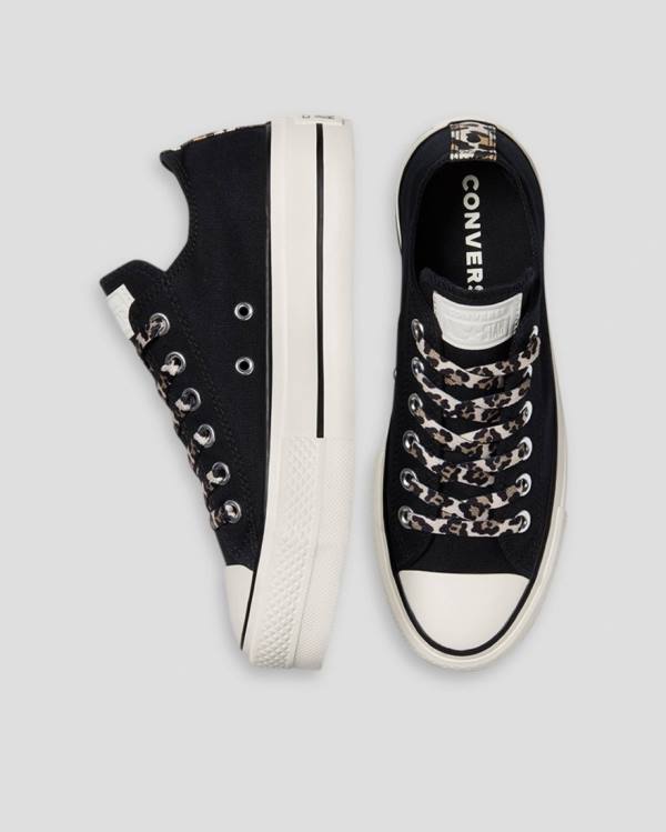 Zapatillas Bajas Converse Chuck Taylor Lift Archive Print Plataforma Negras | CV-945HFK