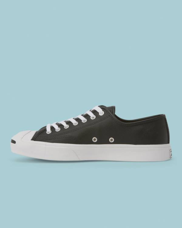 Zapatillas Bajas Converse Jack Purcell Foundational Cuero Negras | CV-596SQE