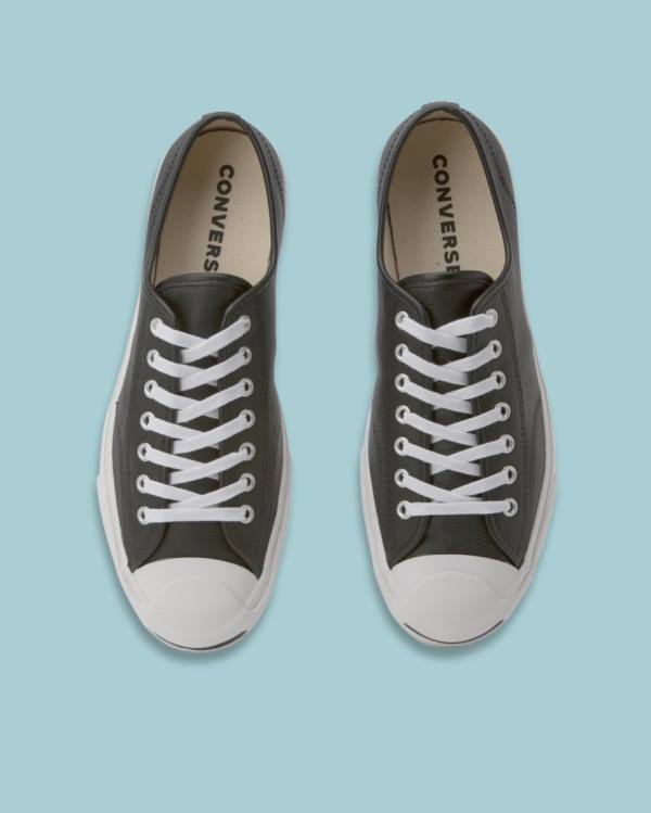 Zapatillas Bajas Converse Jack Purcell Foundational Cuero Negras | CV-596SQE