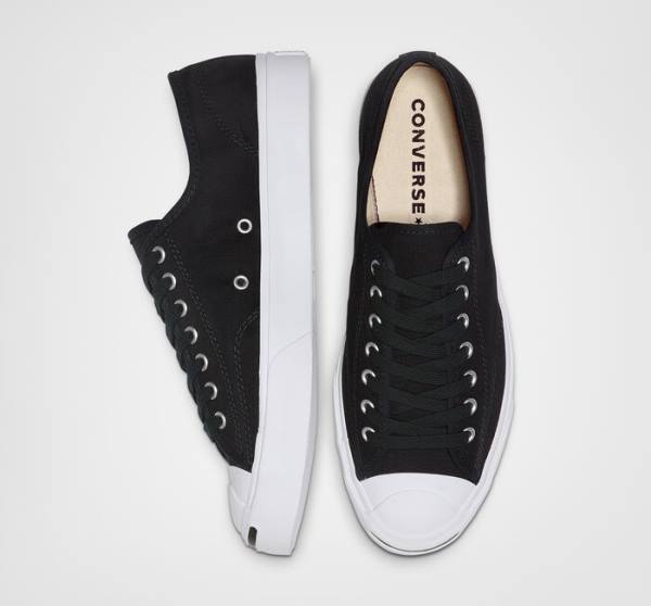 Zapatillas Bajas Converse Jack Purcell Lona Negras Blancas | CV-408ZEO