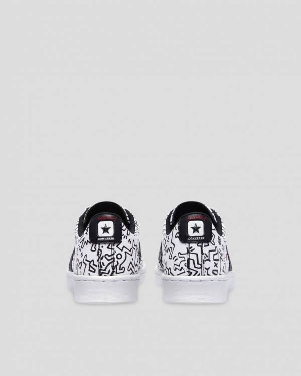 Zapatillas Bajas Converse Keith Haring Pro Cuero Blancas Negras Rojas | CV-651NJH