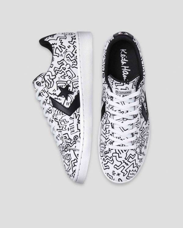 Zapatillas Bajas Converse Keith Haring Pro Cuero Blancas Negras Rojas | CV-651NJH