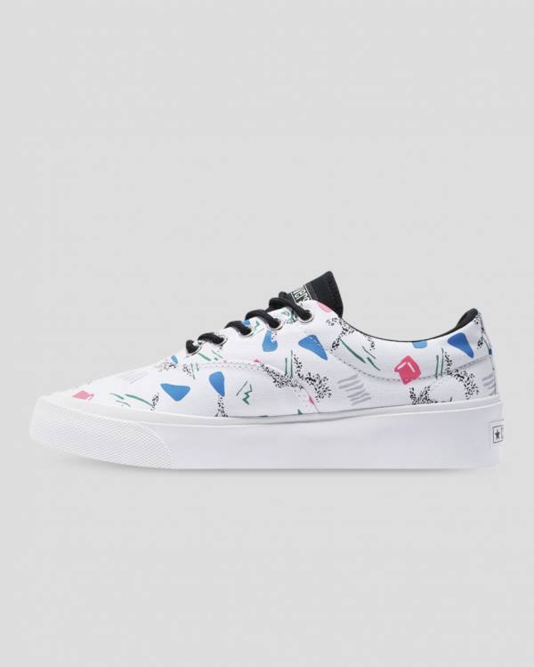 Zapatillas Bajas Converse Skid Grip 80s Archive Print Blancas | CV-758MZS