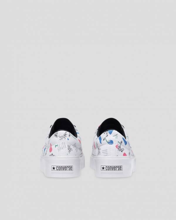 Zapatillas Bajas Converse Skid Grip 80s Archive Print Blancas | CV-758MZS