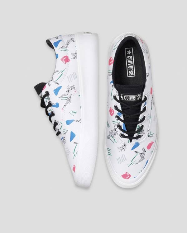 Zapatillas Bajas Converse Skid Grip 80s Archive Print Blancas | CV-758MZS