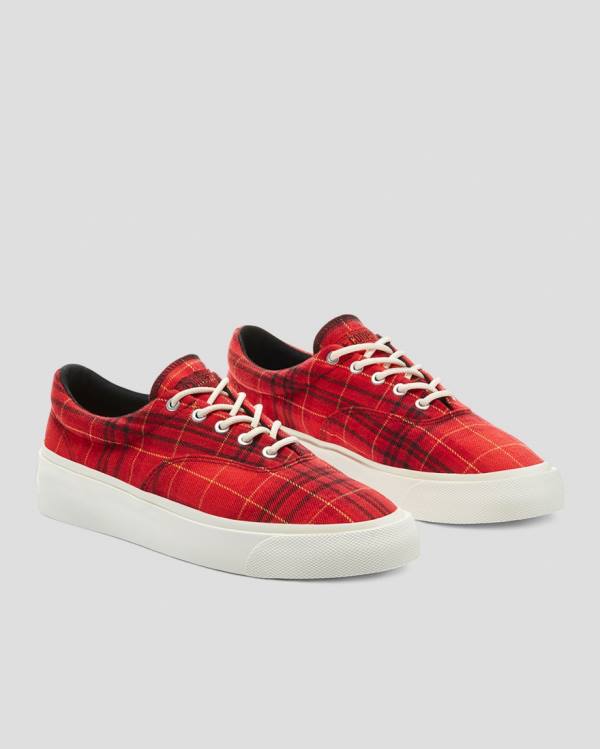 Zapatillas Bajas Converse Skidgrip Twisted Plaid Rojas | CV-079PKA