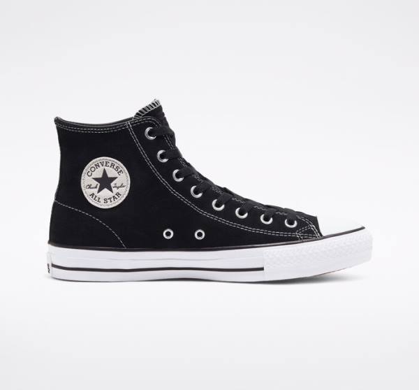 Zapatillas Skate Converse CONS Chuck Taylor All Star Pro Gamuza Negras Blancas | CV-765UVC