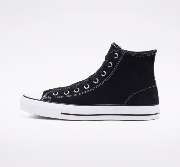 Zapatillas Skate Converse CONS Chuck Taylor All Star Pro Gamuza Negras Blancas | CV-982RHB