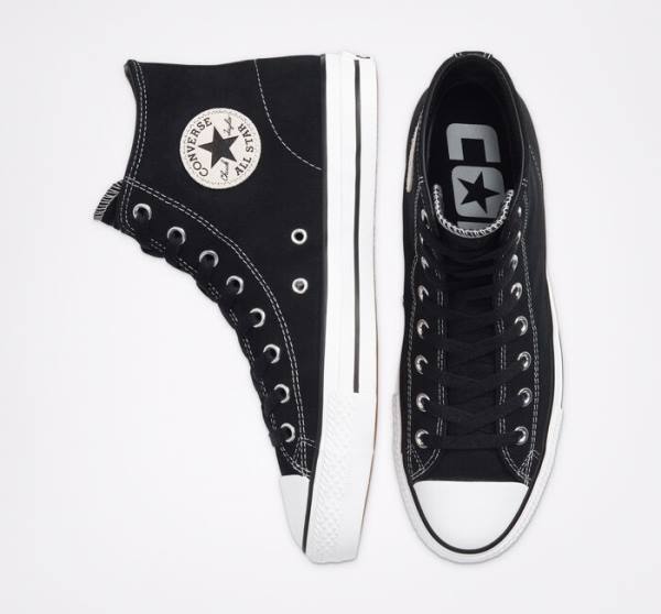 Zapatillas Skate Converse CONS Chuck Taylor All Star Pro Gamuza Negras Blancas | CV-982RHB