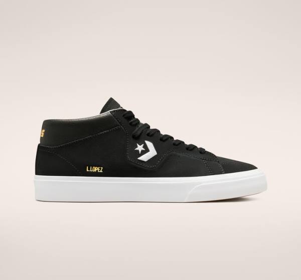 Zapatillas Skate Converse CONS Louie Lopez Pro Mid Negras Blancas | CV-481PCI