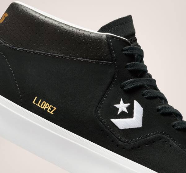 Zapatillas Skate Converse CONS Louie Lopez Pro Mid Negras Blancas | CV-730CNU